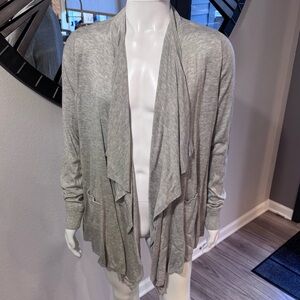 Draped Flowy Lightweight Gray Knit Sweater